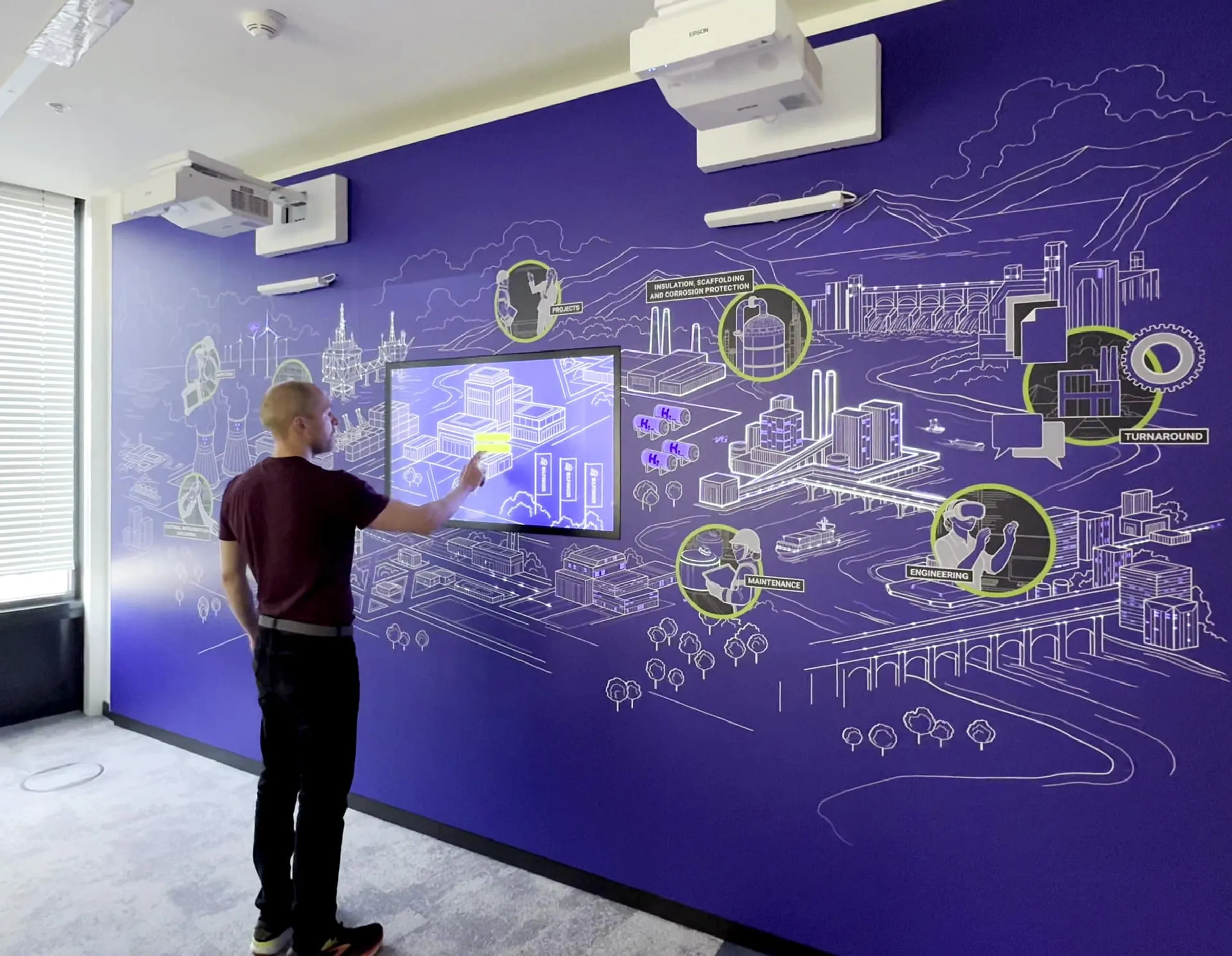 Interaktive Wand mit Projektion Mapping