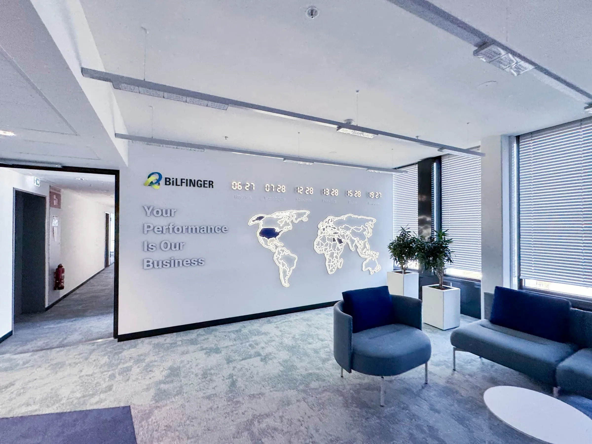 Entrance area of Bilfinger's Frankfurt branch office