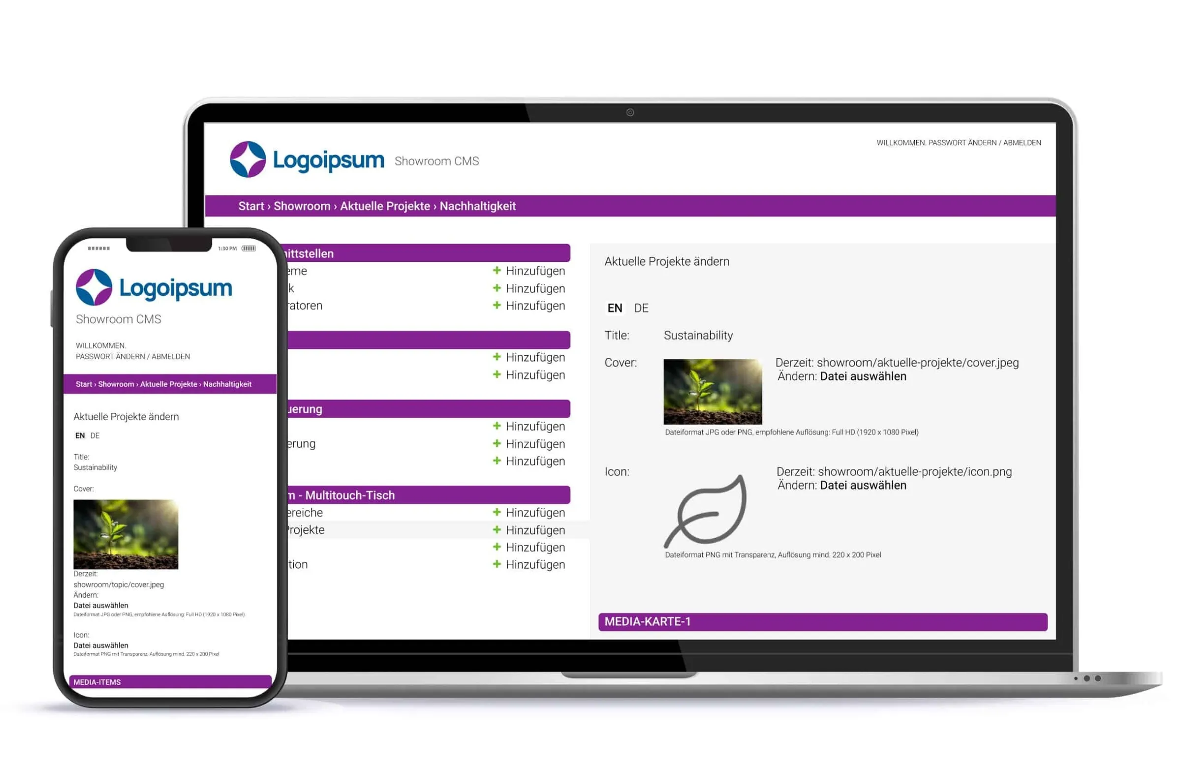Easy content changes with the web-based CMS from Garamantis