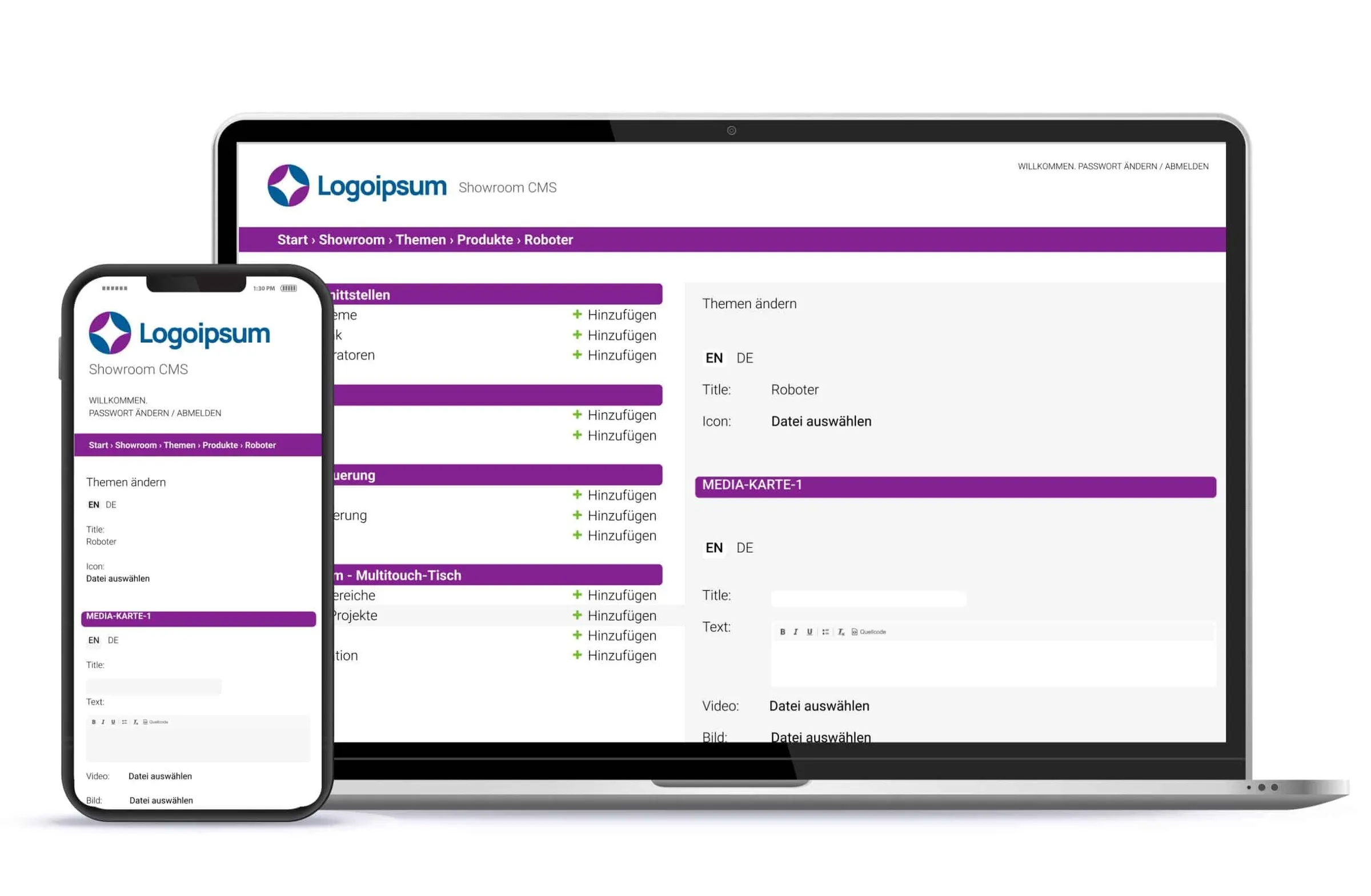 Exhibition control and content management in showrooms - Garamantis CMS