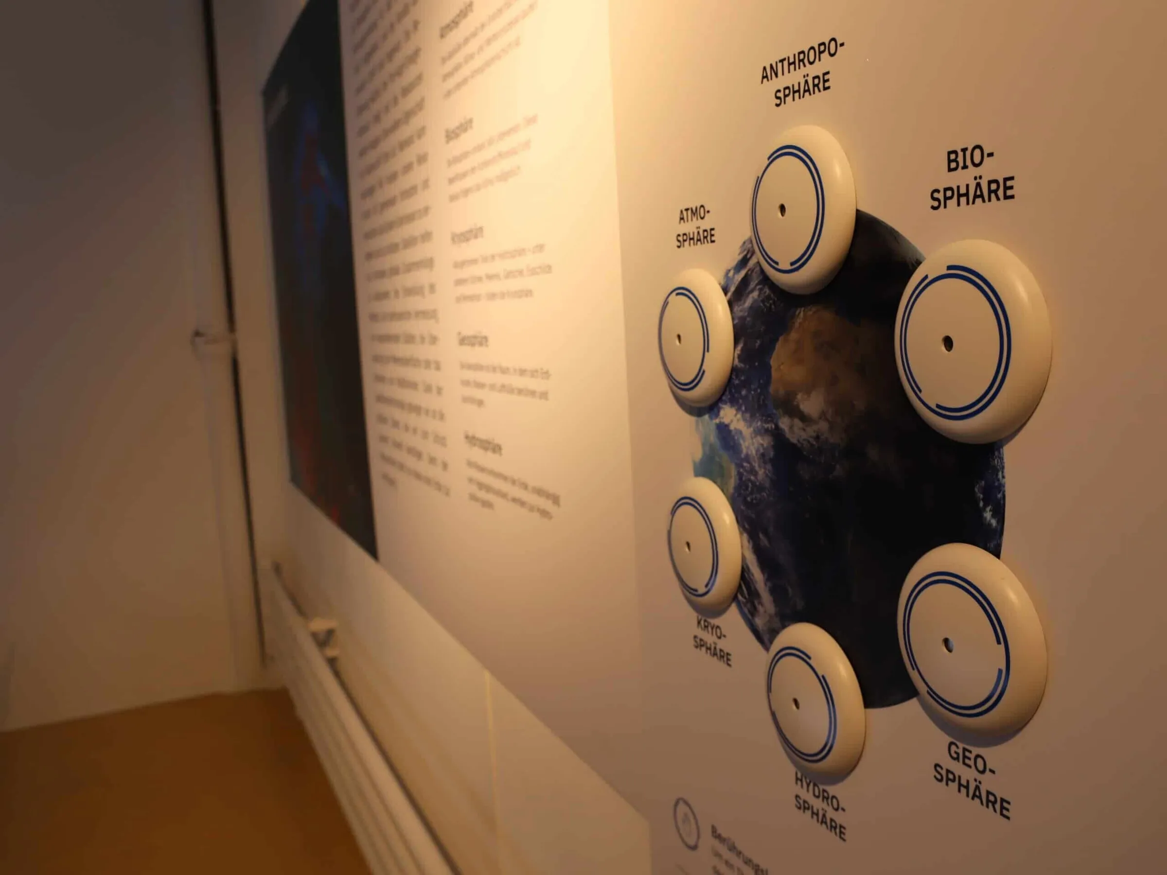 Non-contact action areas in the climate change exhibition
