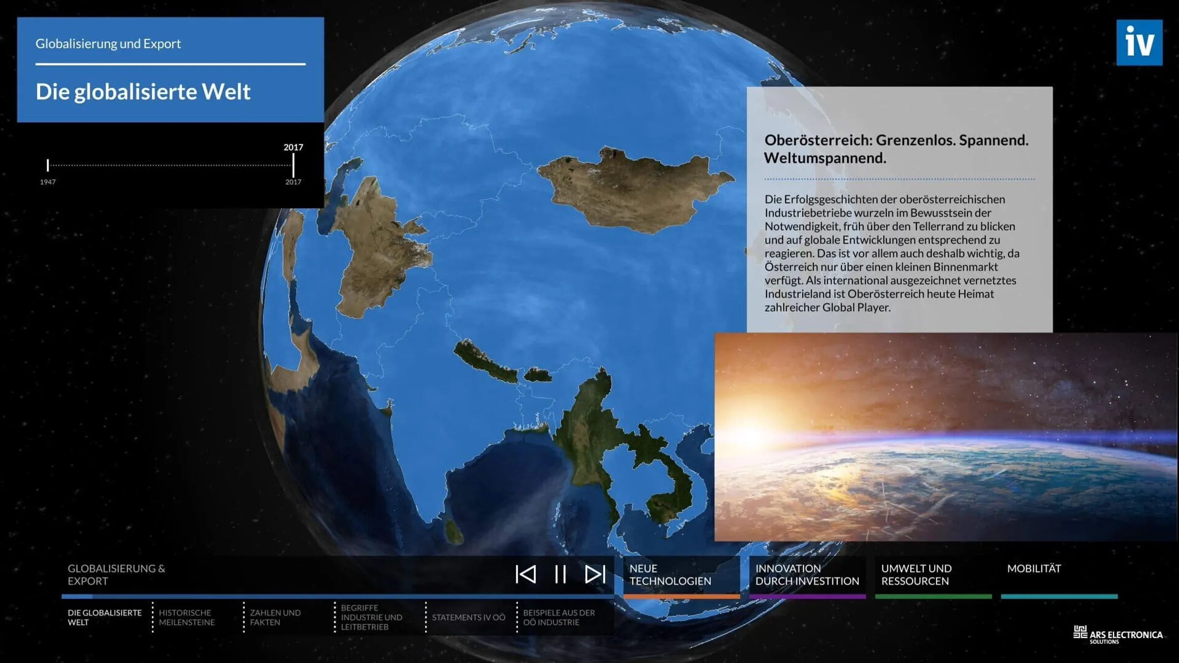 interactive globe Unity3d presentation
