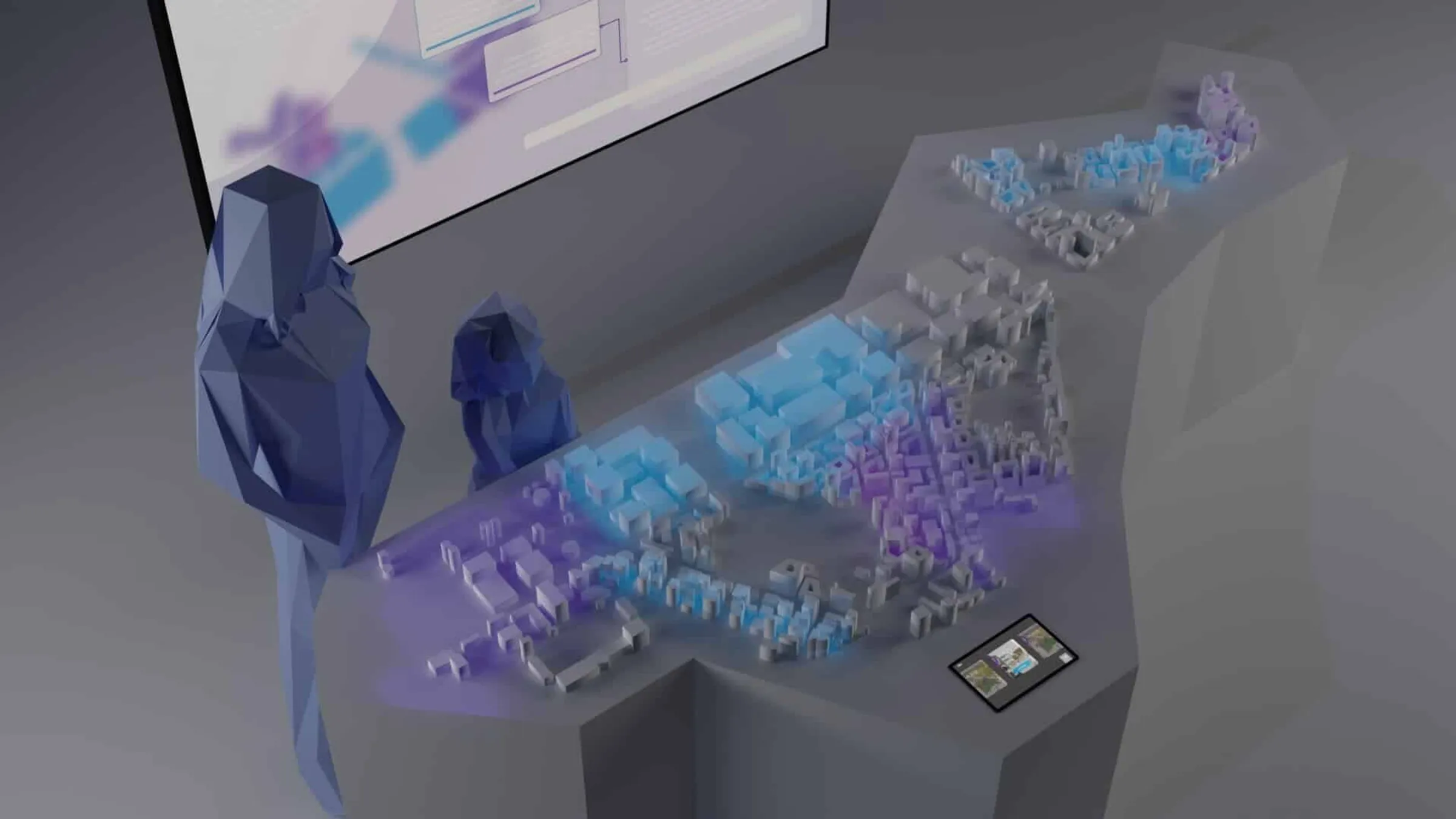 interactive projection mapping onto a 3D model of the Berlin TXL site