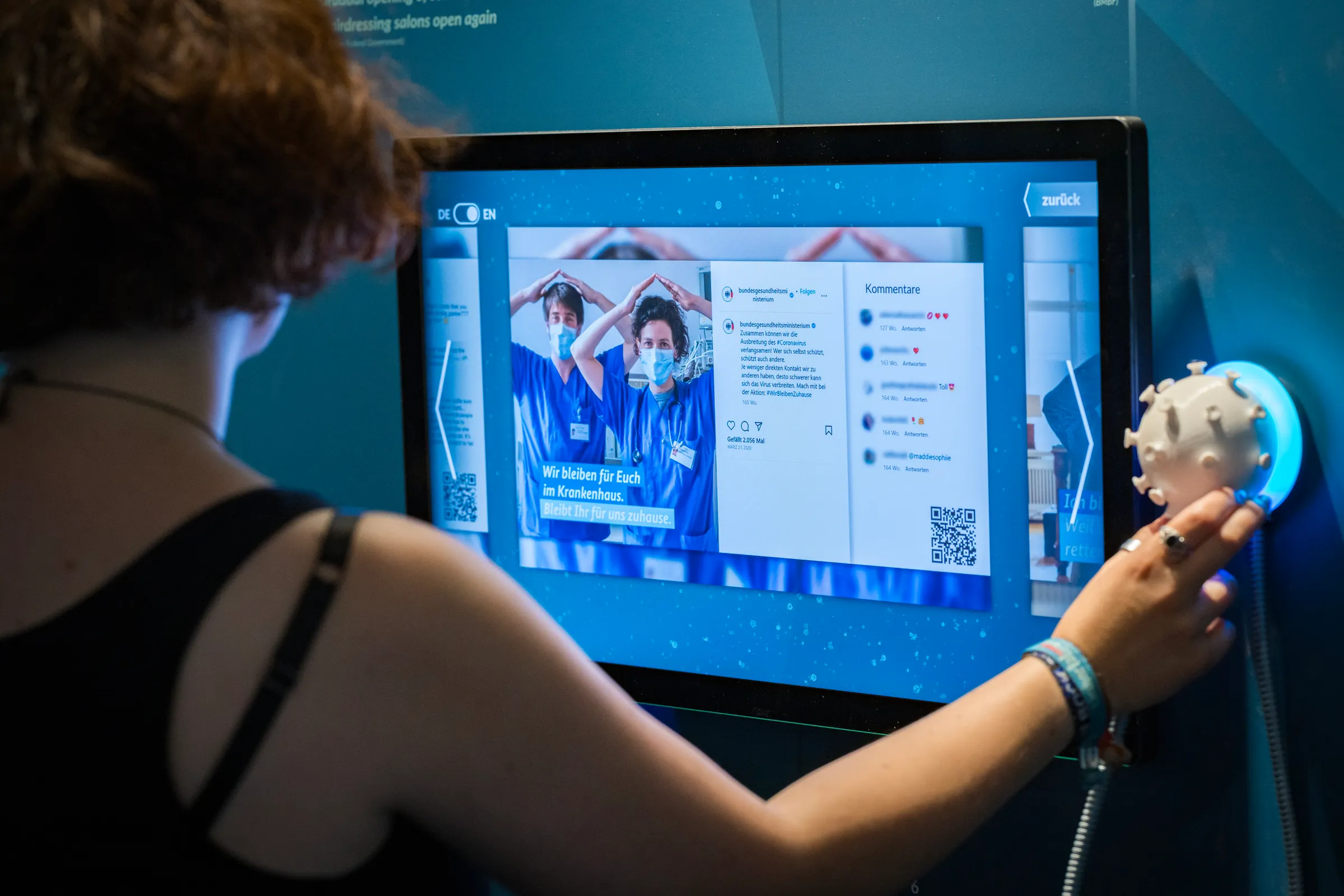 Interaktives Touch-Display in interaktiver Ausstellung