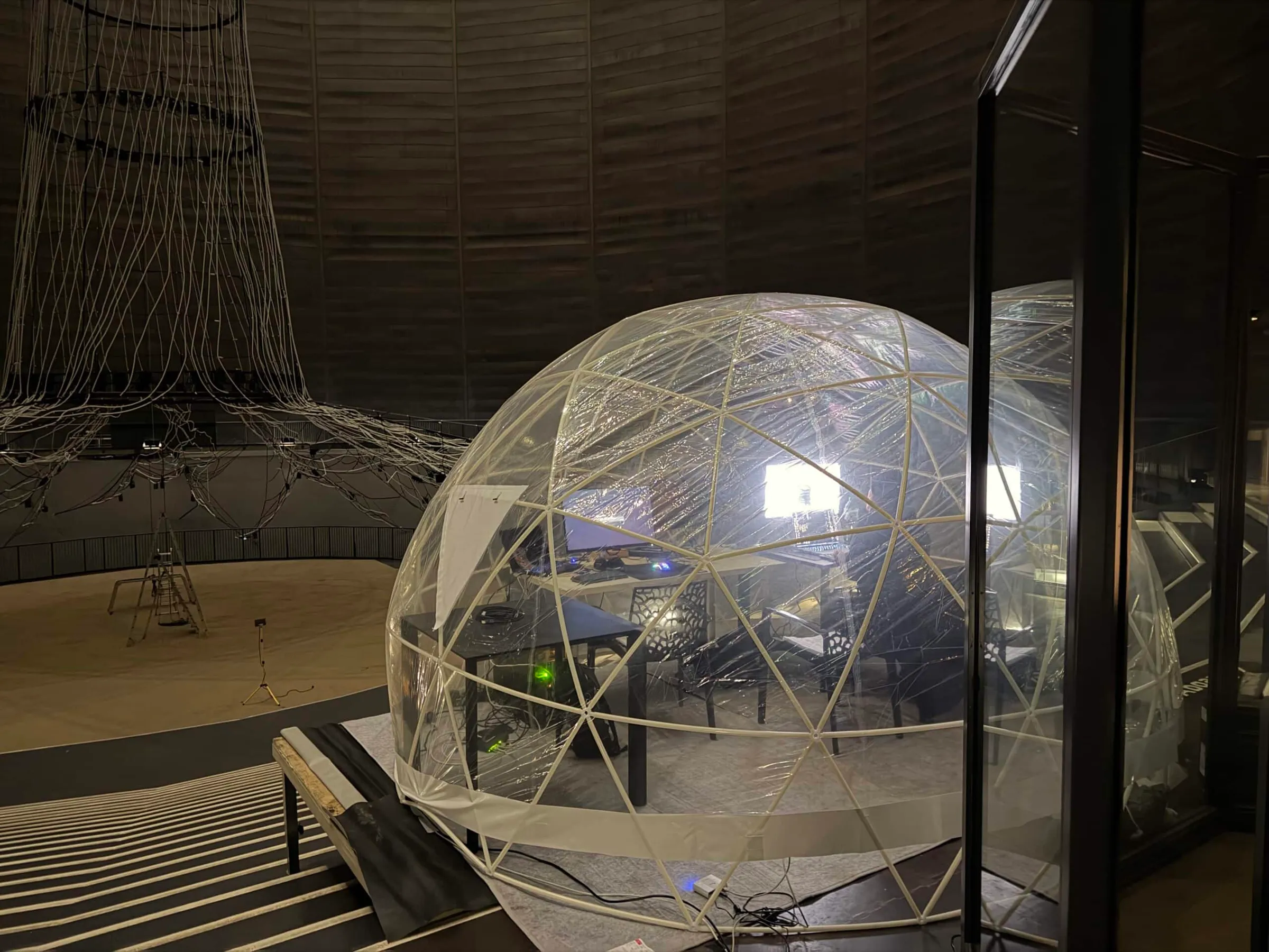 Dome tent at the Oberhausen Gasometer for the Garamantis development team