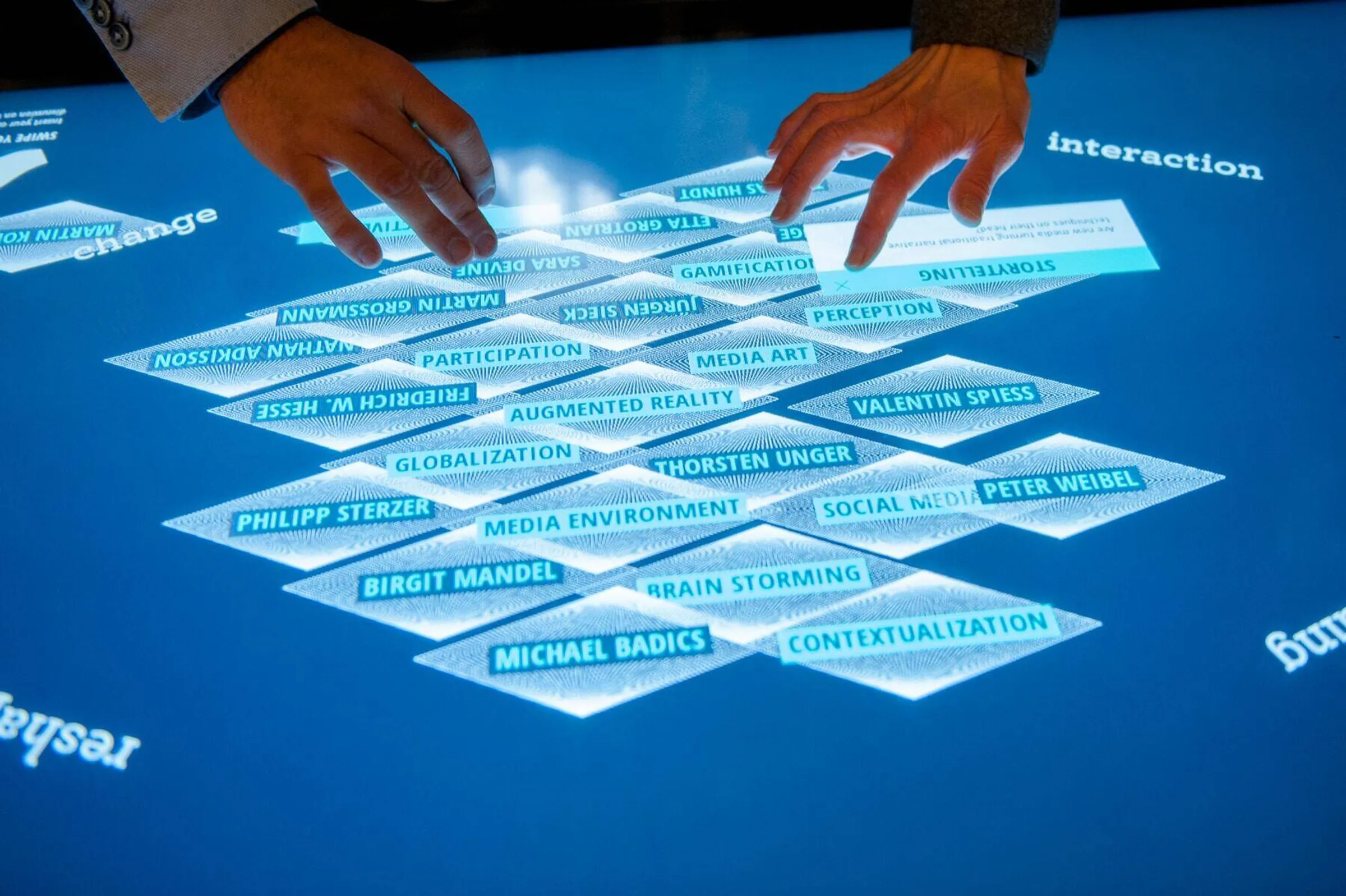 Garamantis Multitouch Software auf dem Multitouch-Scanner-Tisch