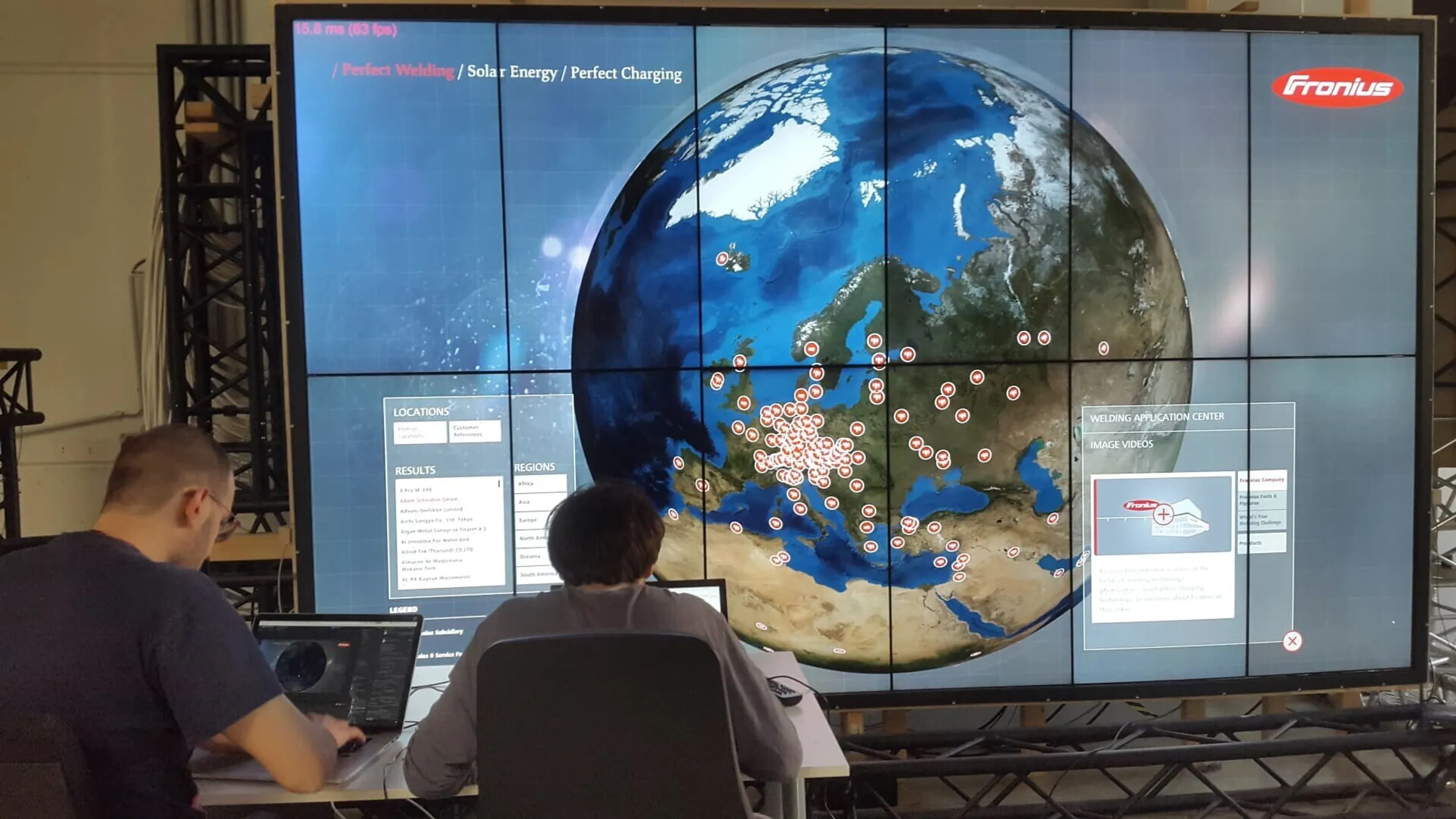 Rollout touchwall on interactive exhibition stand