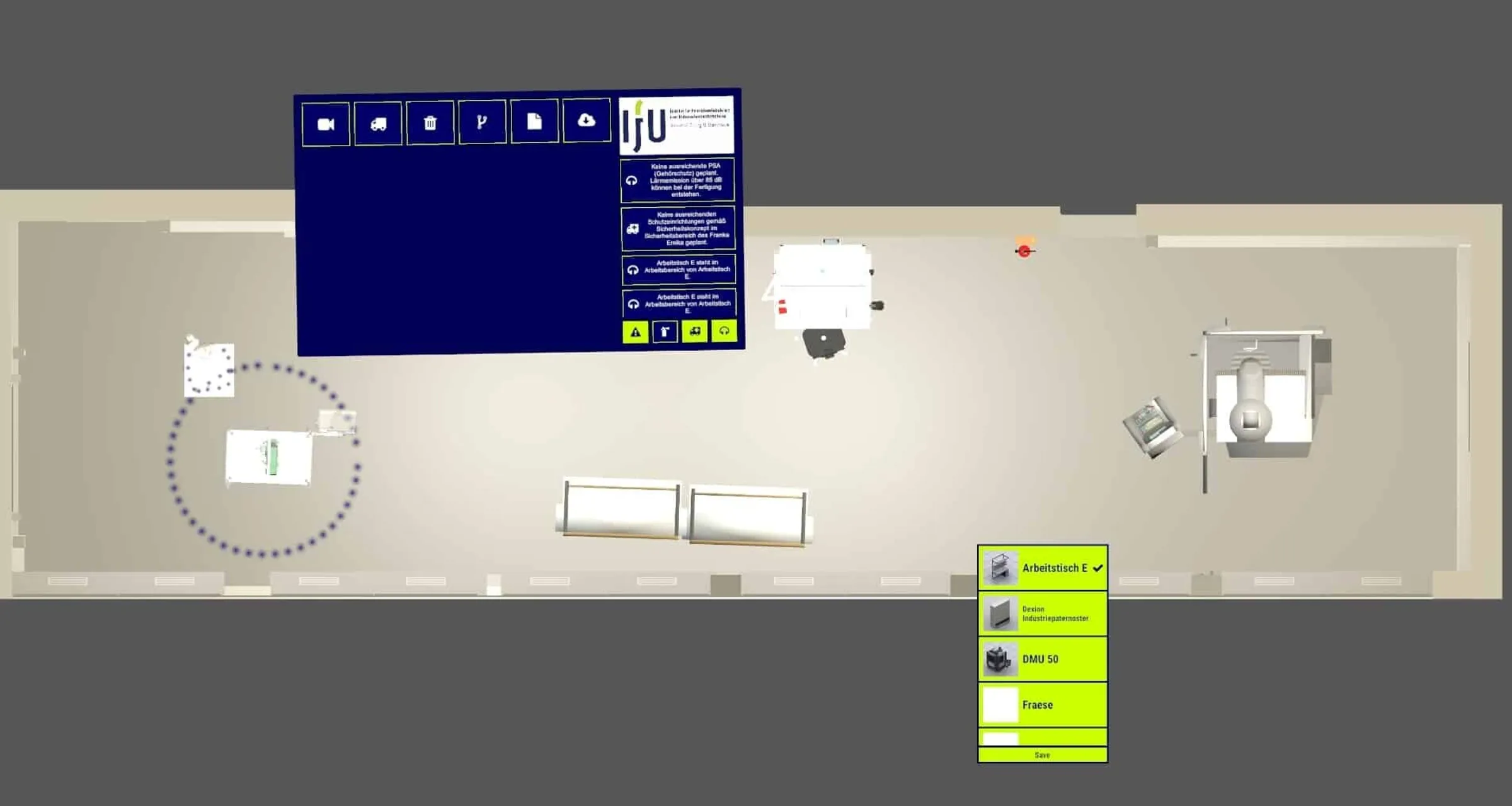 Interaktive kollaborative Fabrikplanung mit Multitouch-Software und Schnittstelle zu Virtual Reality