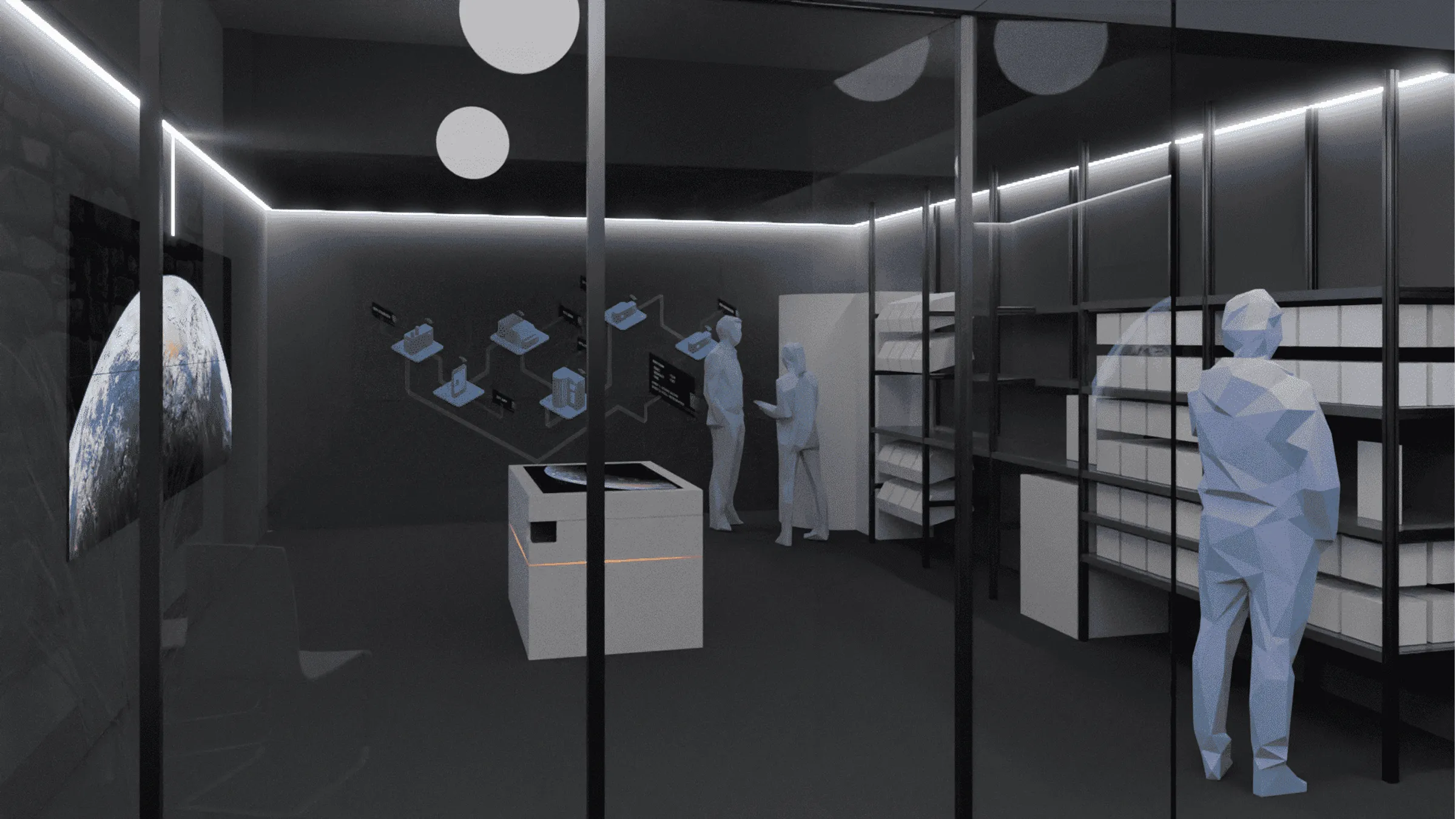 Showroom mit offenem Raumdesign und Glasfront