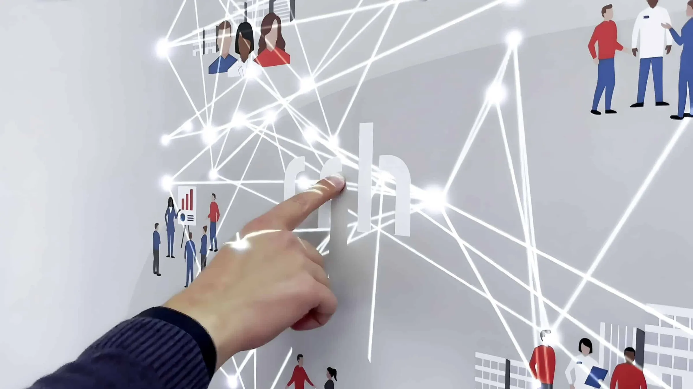 Multitouch Projektionswand zur Unternehmenspräsentation