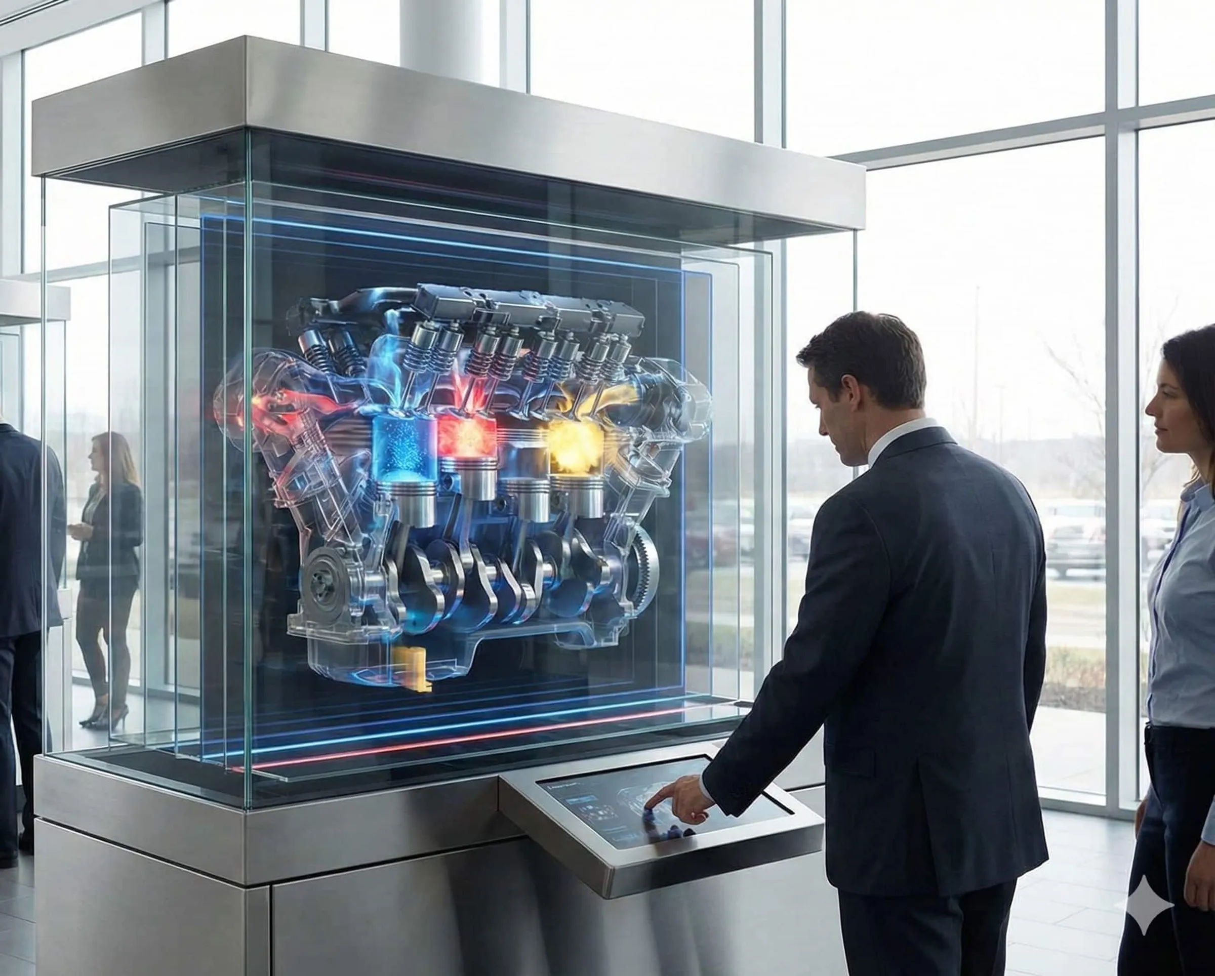 Volumetric display shows an engine