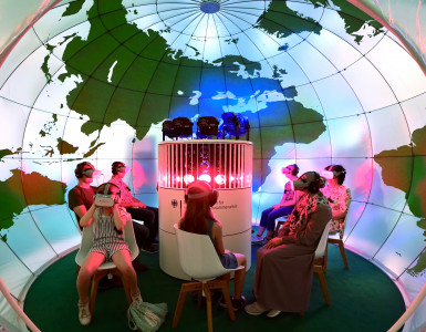 BMZ Klimakuppel - multisensorische 360-Grad Video Messeinstallation