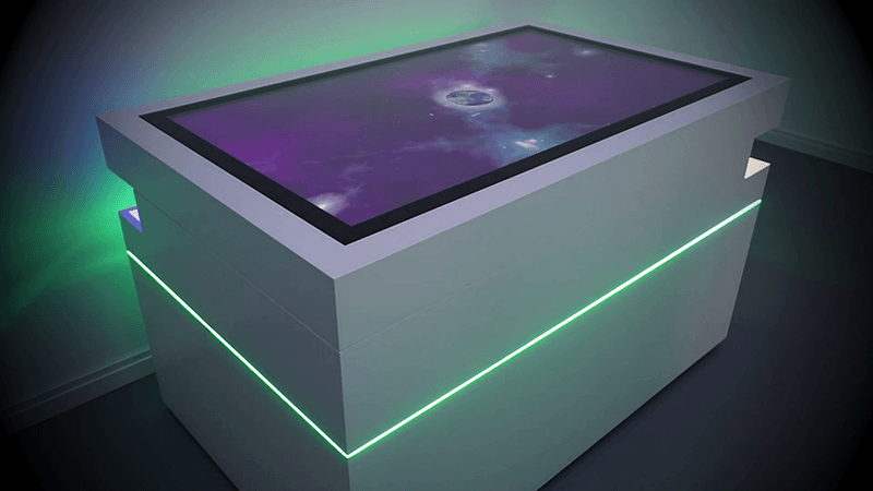 Multitouch table with 660 LEDs interactively illuminated