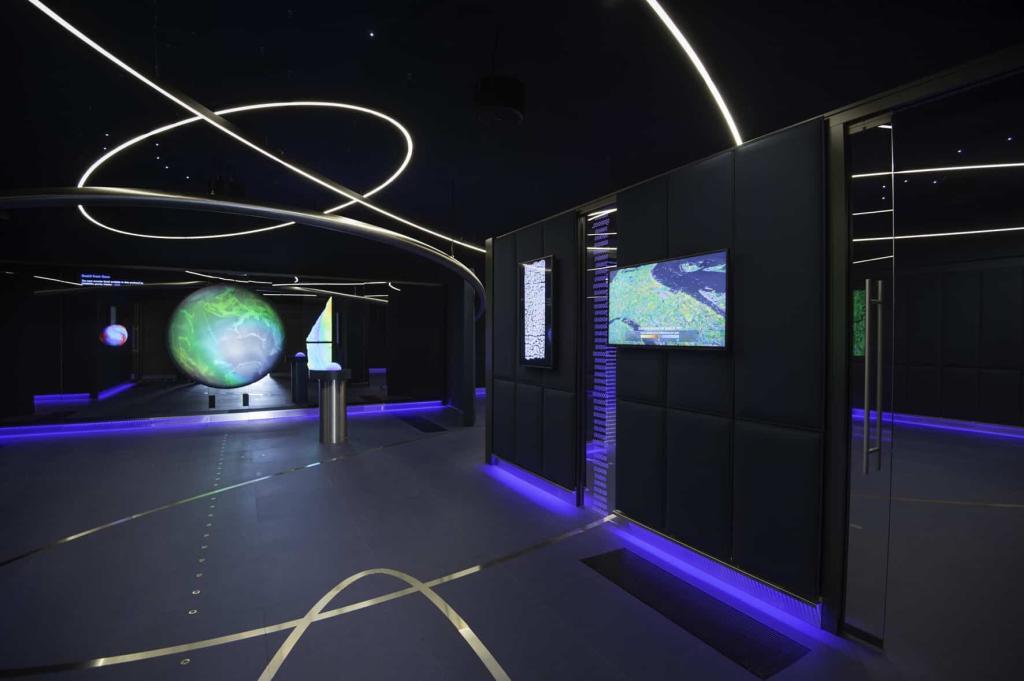 Half-Dome Globe Projektion in der ESA Ausstellung