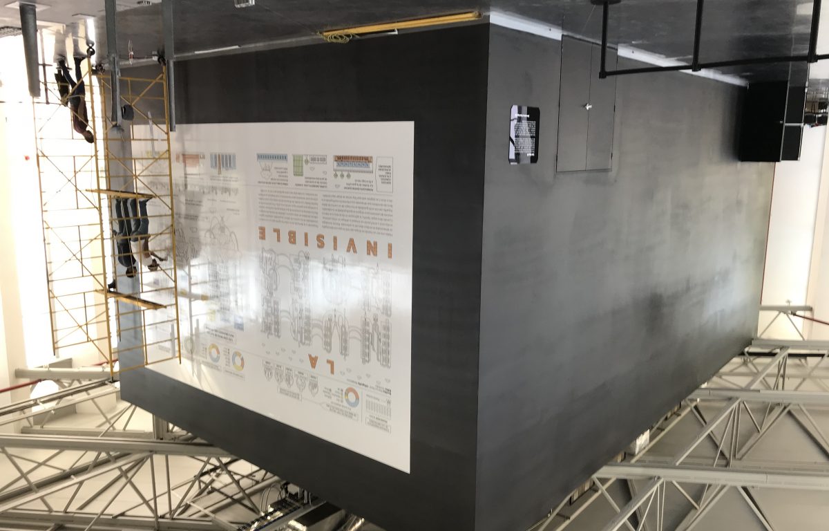 Projection surfaces (wall and floor) each 13m wide and 8m high