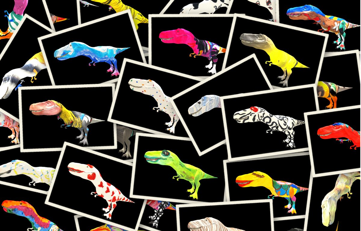 High resolution 3D dinosaurs on multitouch screen