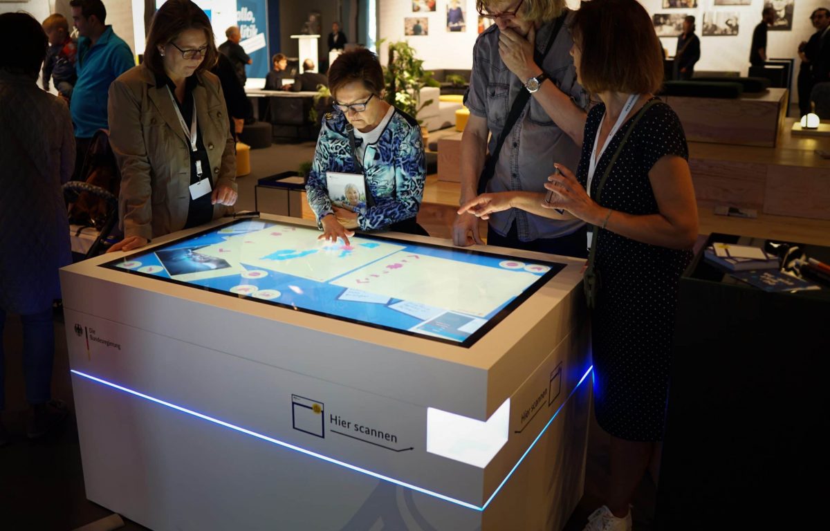 Multitouch-Scanner-Tisch auf dem Tag der offenen Tür der Bundesregierung 2018