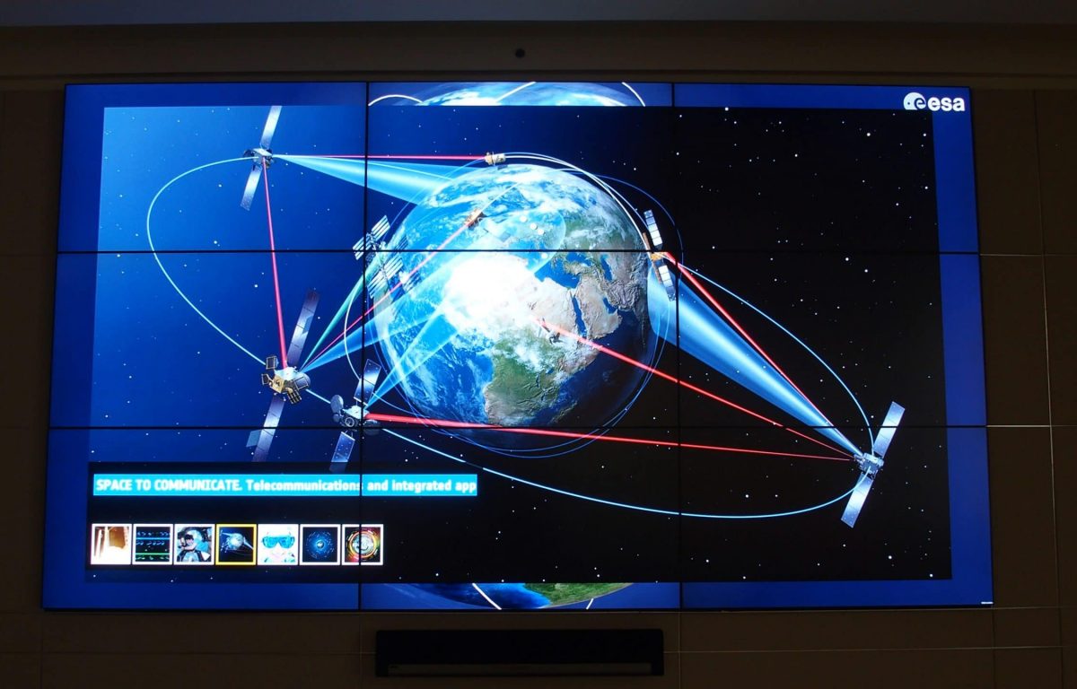 ESA Showroom - „Hyperwall“ genannte 3x3 Screen-Grid