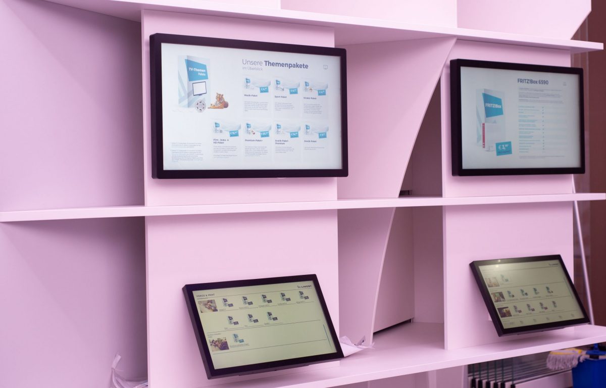 Liwest Shop mit interaktiven Monitoren