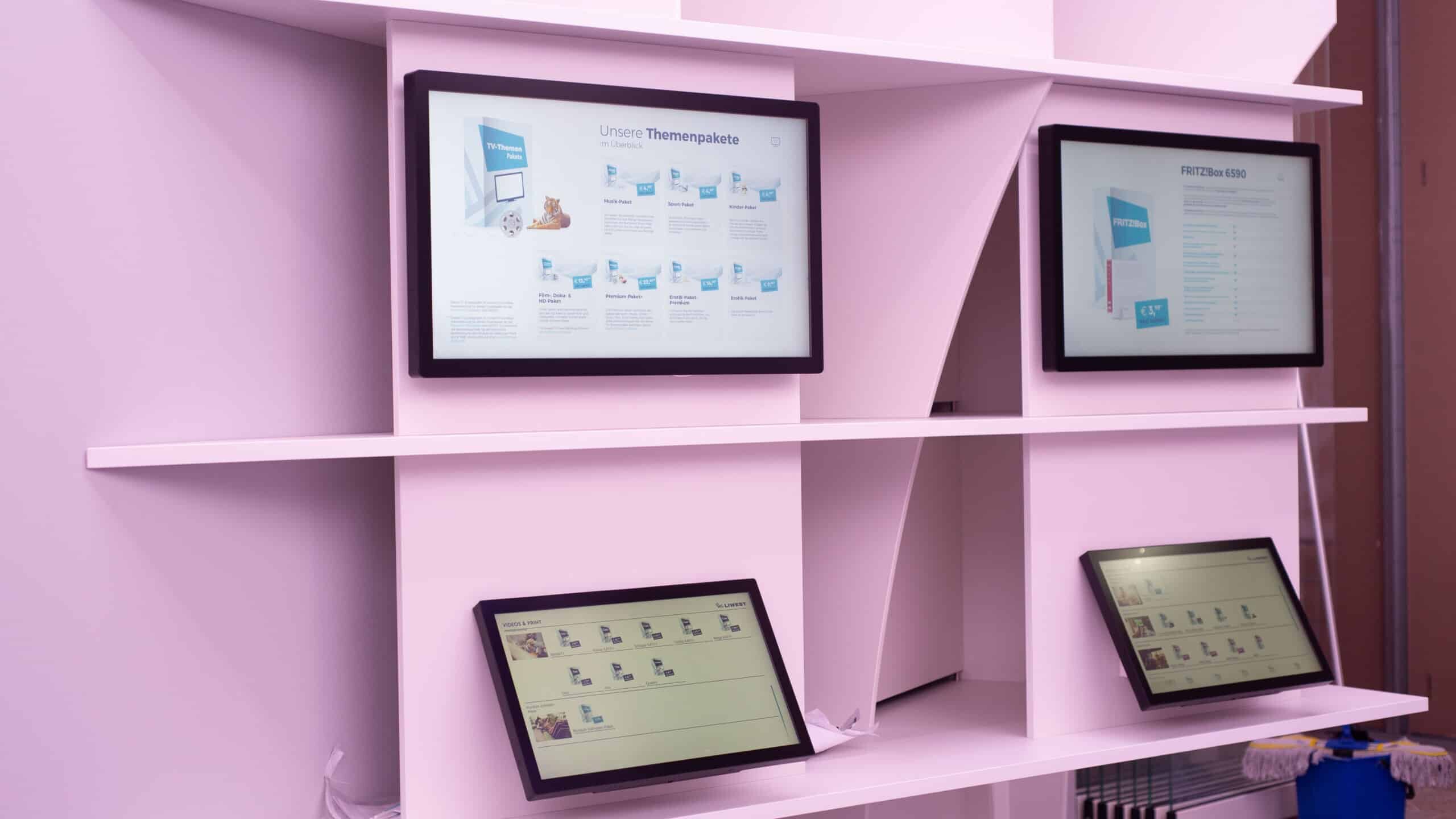 Liwest Shop mit interaktiven Monitoren