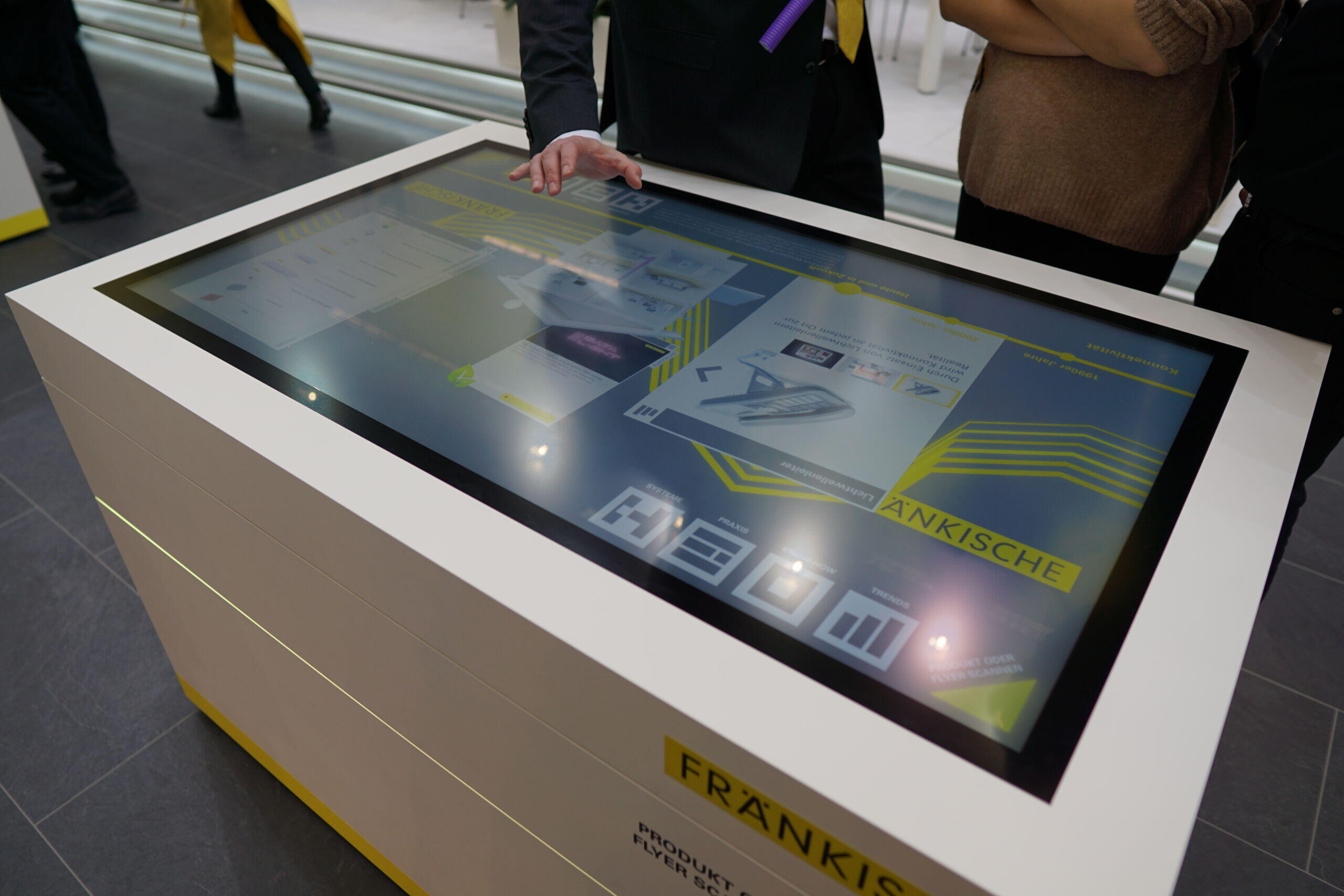 Multitouch software at the interactive booth of Fränkische