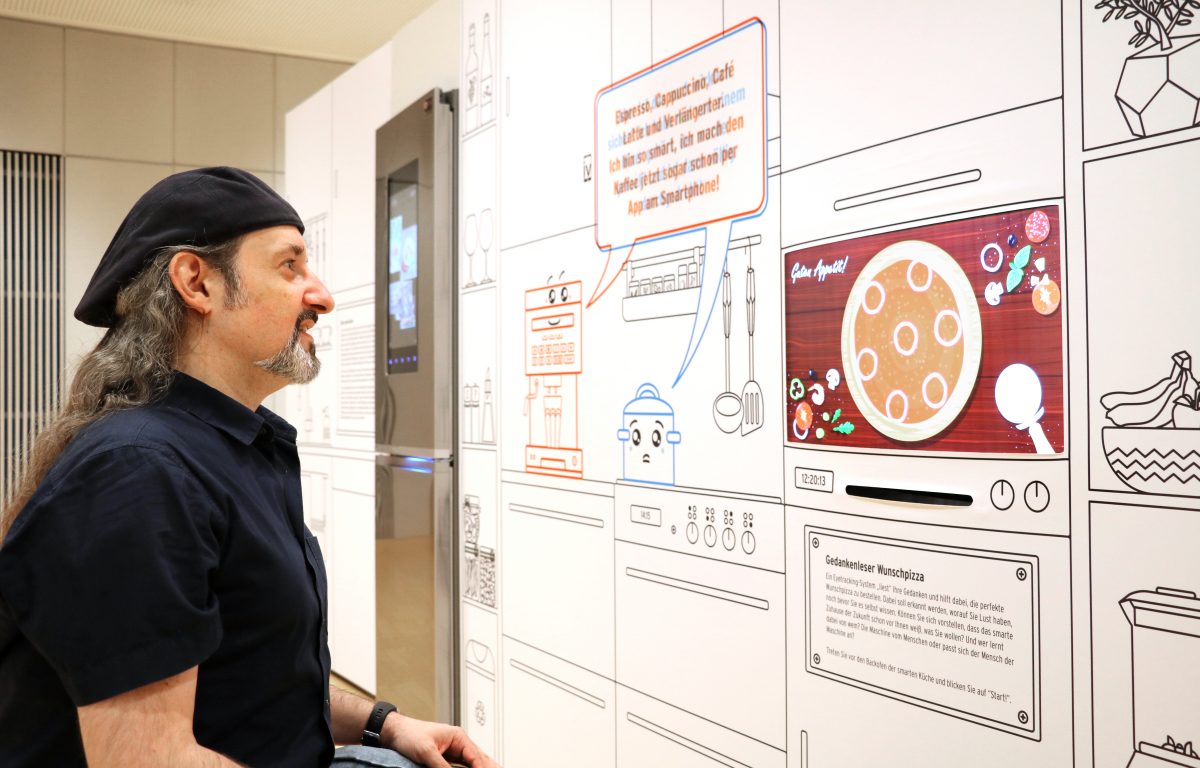Eye tracking system evaluates the eye movements of the person in front of it