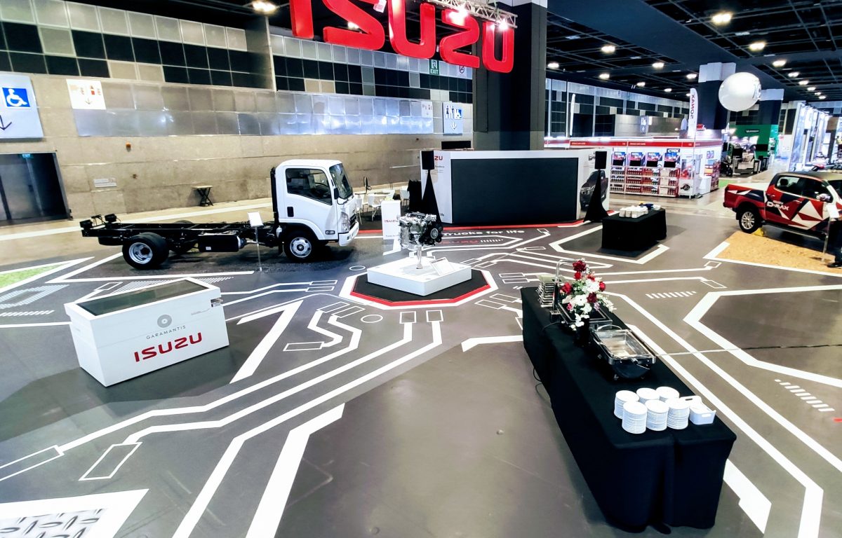 Interactive exhibition stand with self-designed 3D trucks from Isuzu