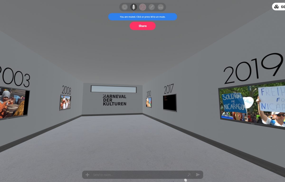 Virtual video gallery in 3D exhibition