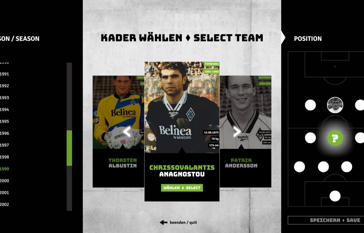 Multitouch Player Selection Dream Team