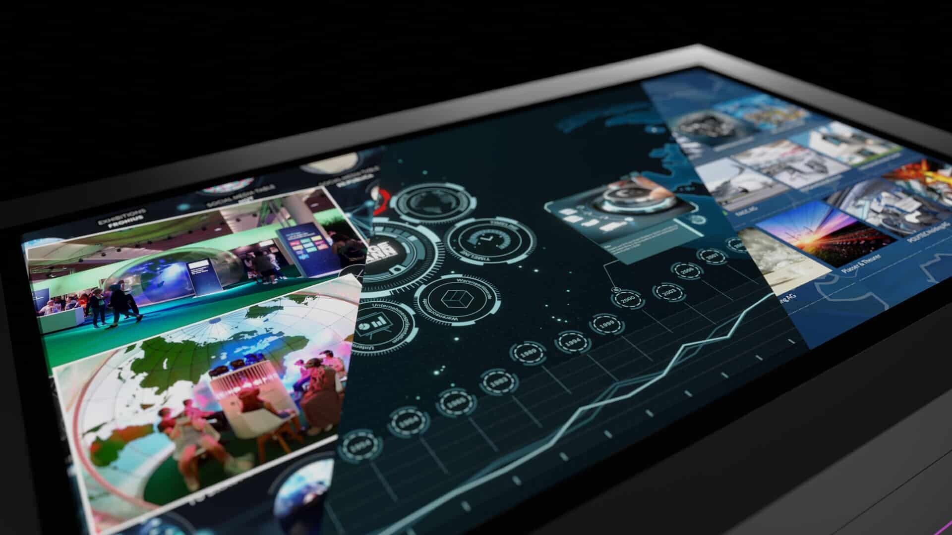 Multitouch-Software auf Multitouch-Tisch von Garamantis Multitouch-Software auf Multitouch-Tisch von Garamantis