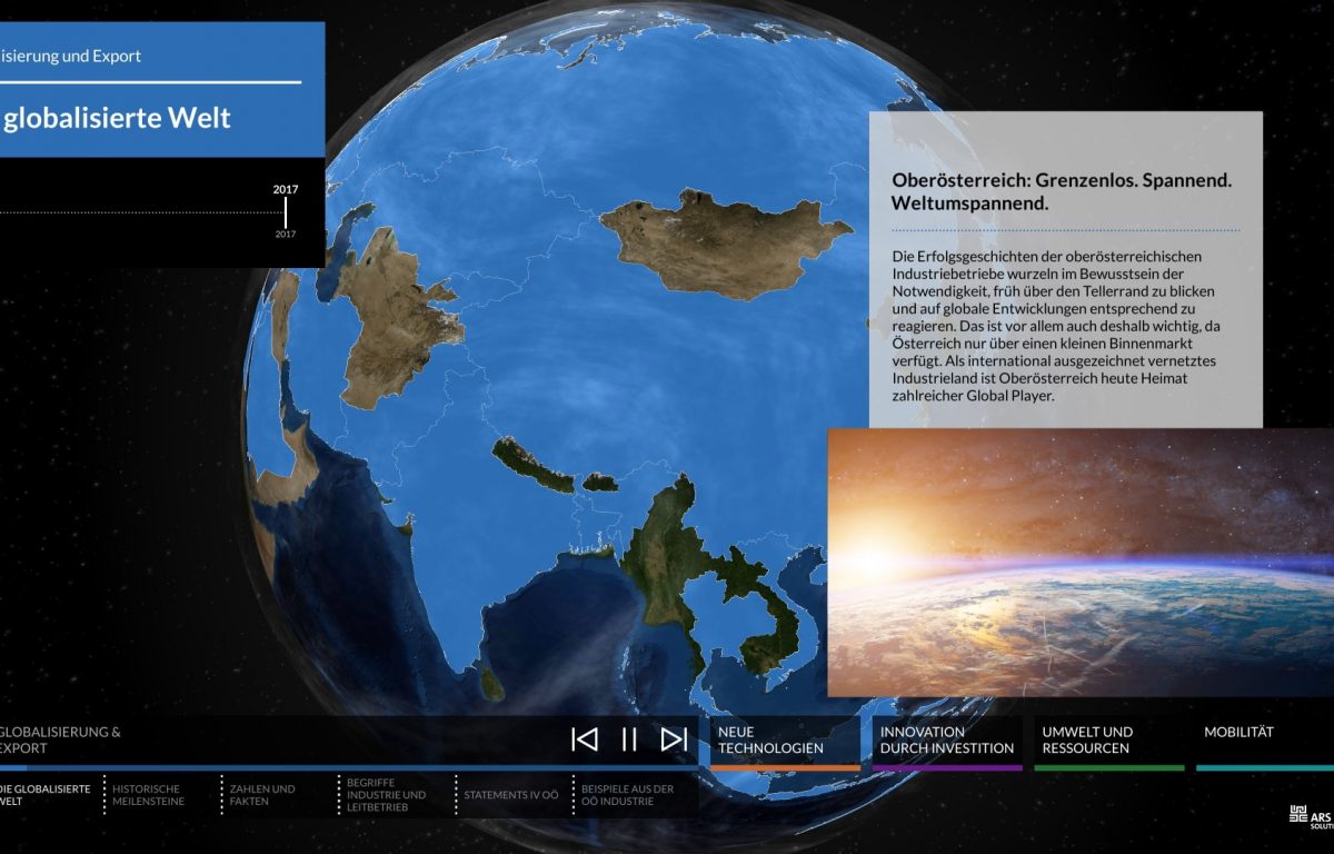 interactive globe Unity3d presentation