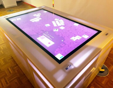 Multitouch table with card reader in the digital exhibition at the House of History