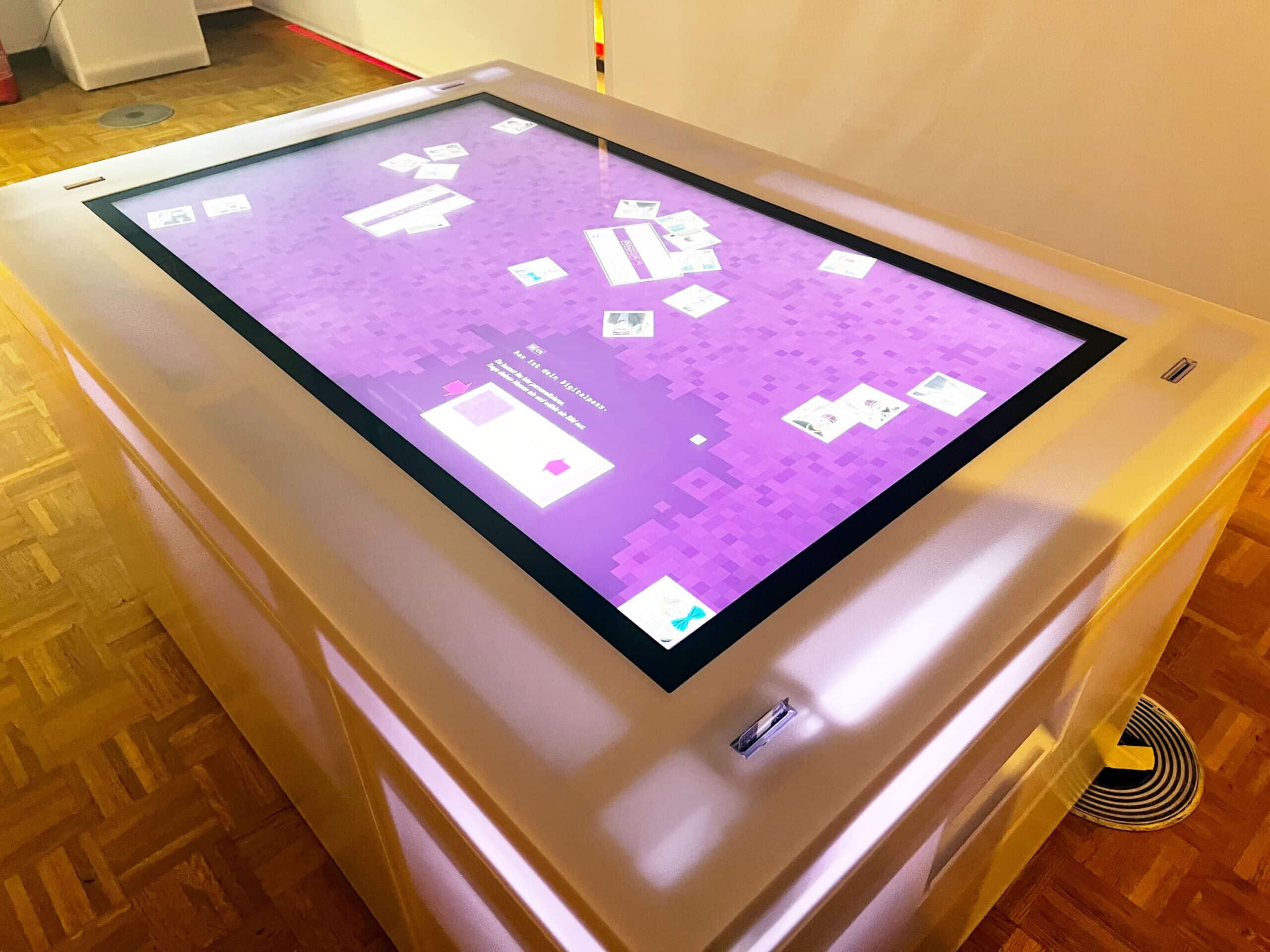 Multitouch table with card reader in the digital exhibition at the House of History