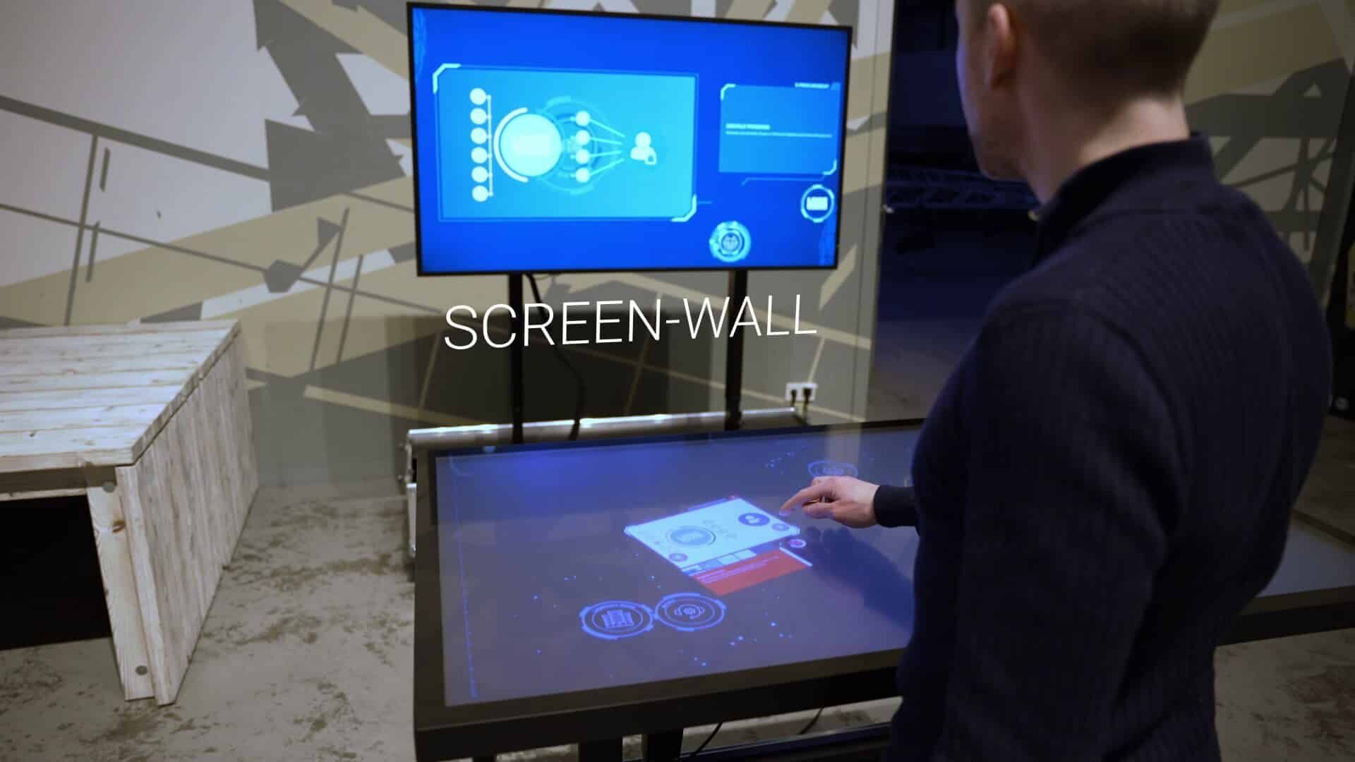 mobile multitouch showroom with multitouch table and wall