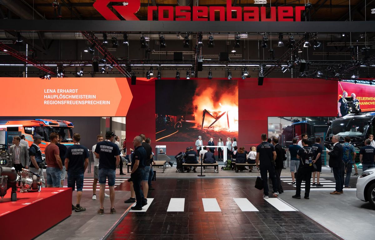 Interactive exhibition stand Interschutz Rosenbauer