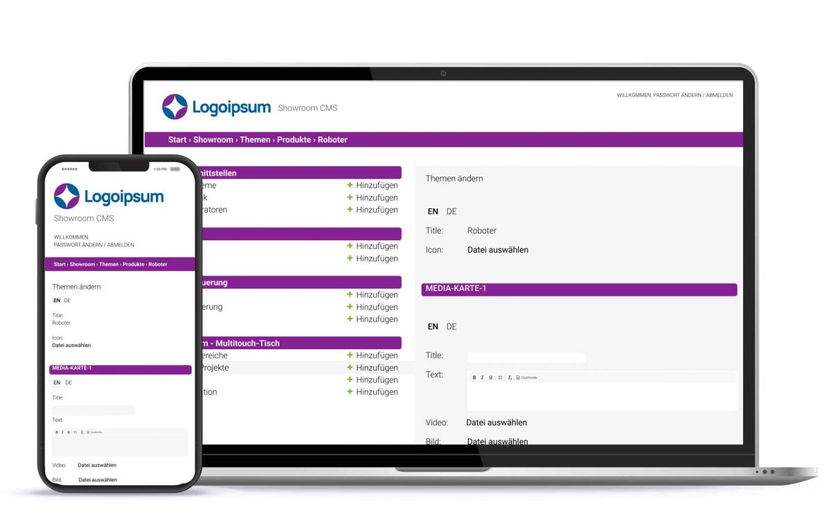Exhibition control and content management in showrooms - Garamantis CMS