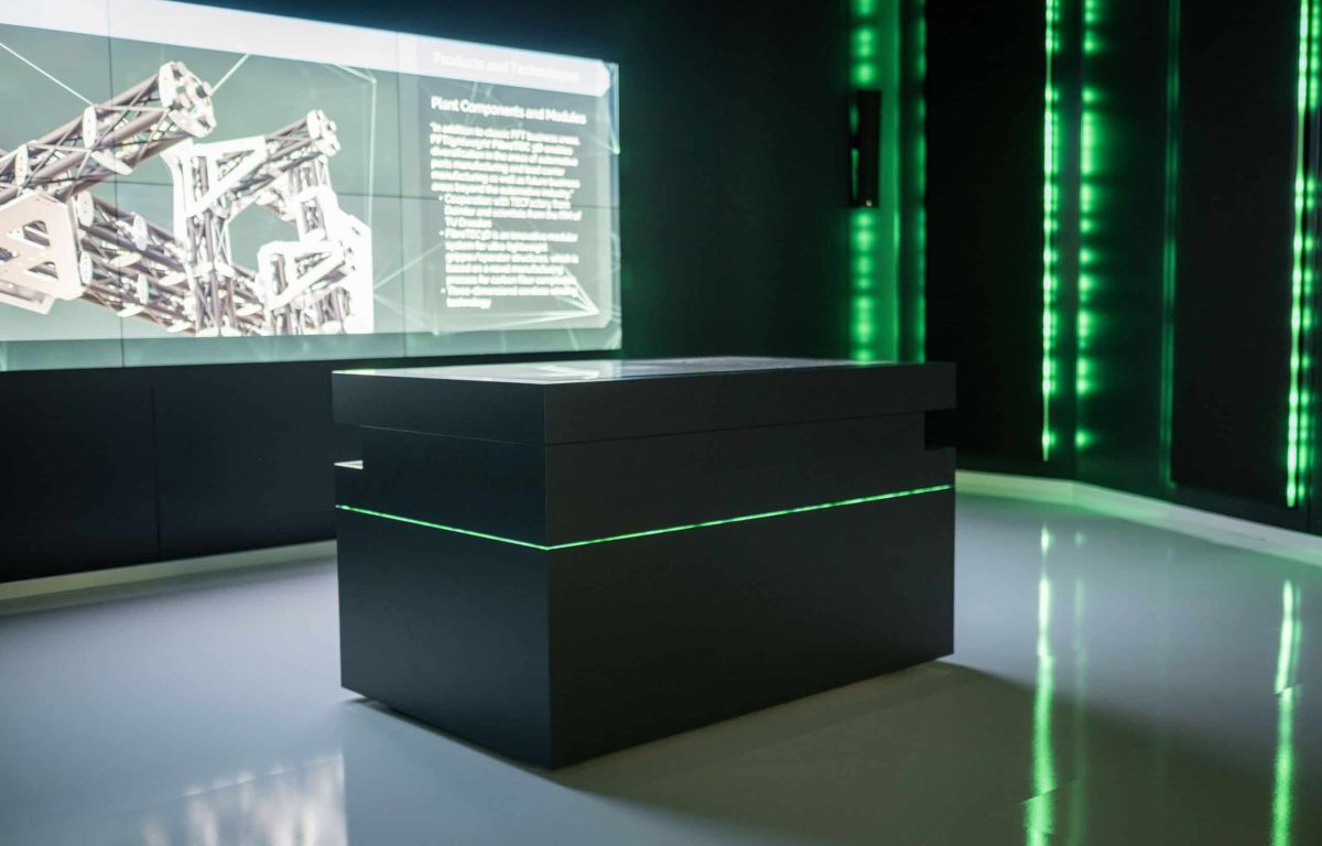 Garamantis multitouch table with LED lighting in FFT interactive showroom